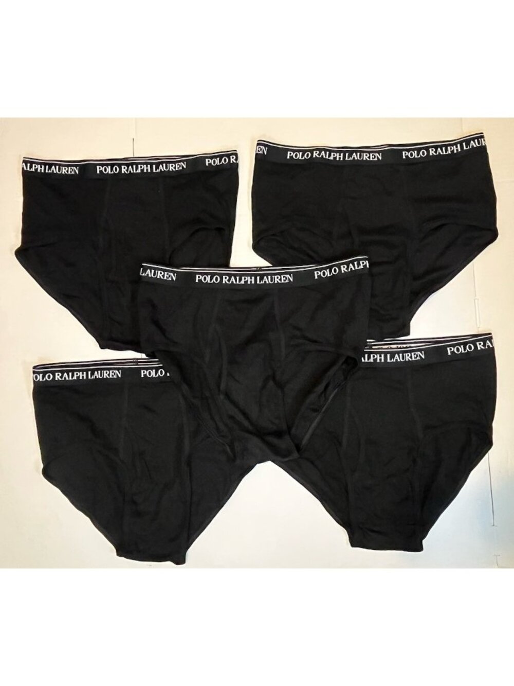 Polo Ralph Lauren Classic Fit Brief Men's XL Black 100% Cotton 5pk NWOT